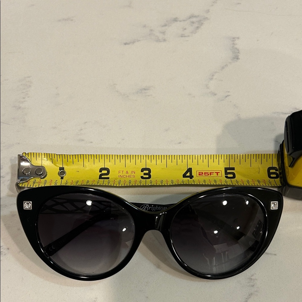 Brighton Glossy Black Cat-Eye Sunglasses - Picture 8 of 12